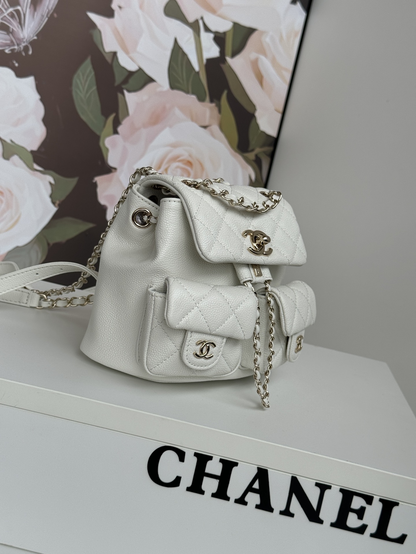 TOP CHANEL Duma Backpack Bag Lychee Pattern Cowhide 17.5x16.5x10cm/21x20x12cm - 6 Color