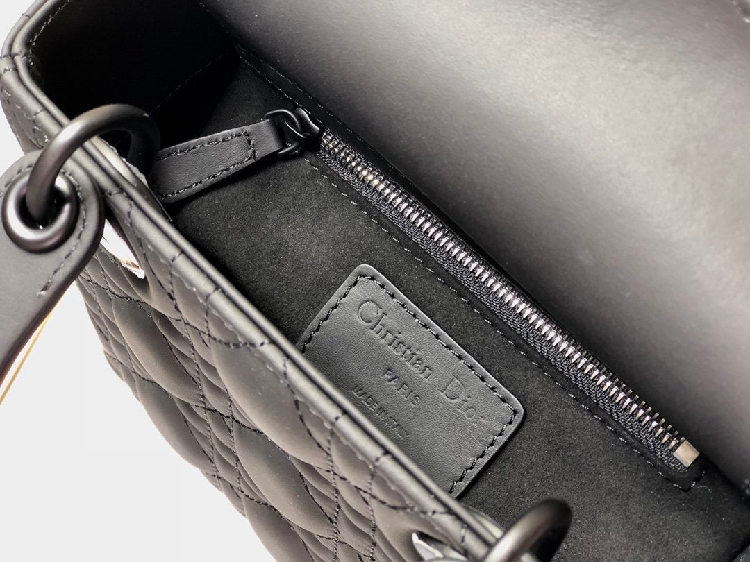 Top Christian Dior Lady Christian Dior Bag Matte Mini - Black