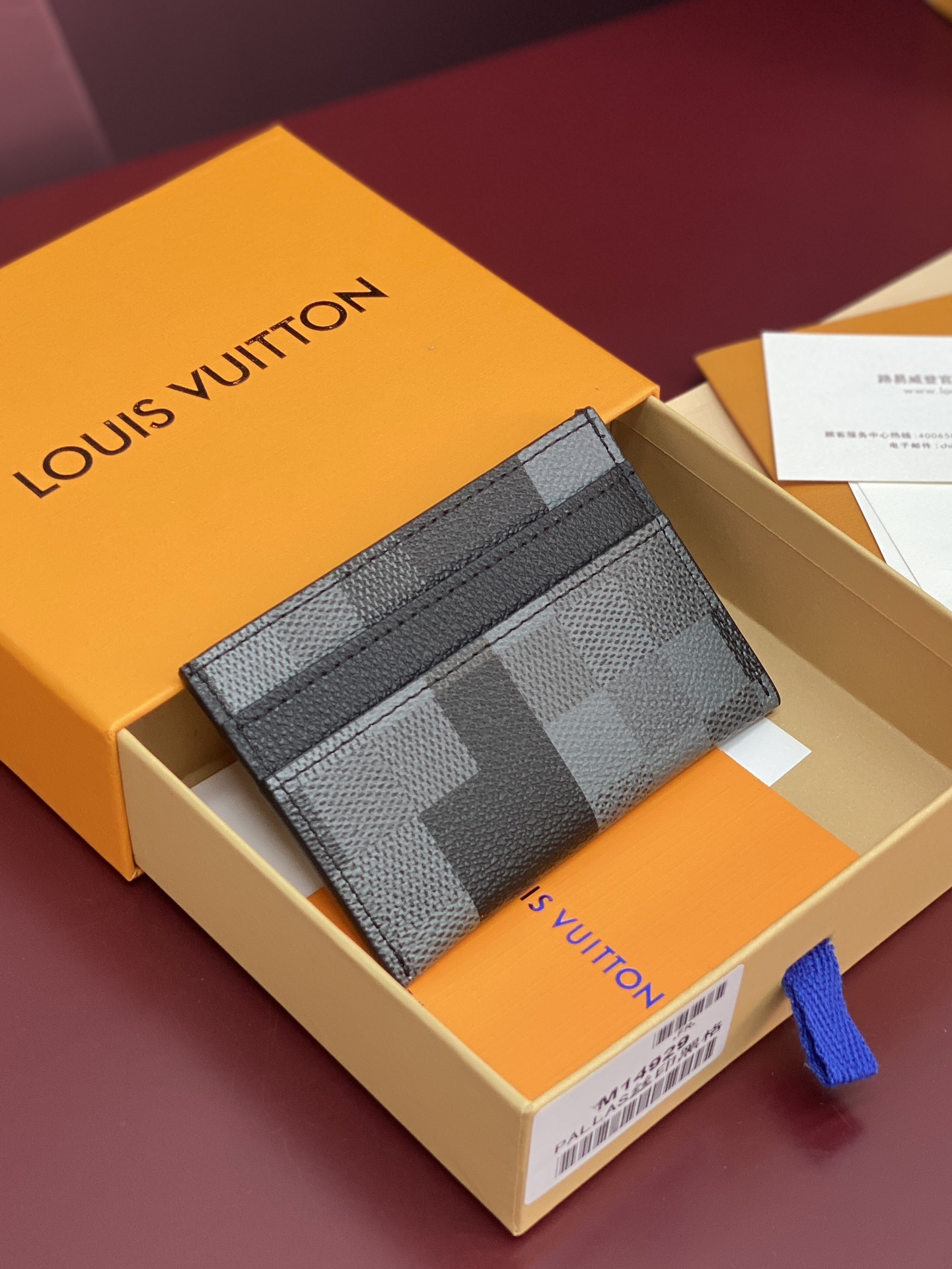 TOP Louis Vuitton LV Damier Graphite Printed Card Holder Damoflage Canvas 11x7x1.5cm - Black