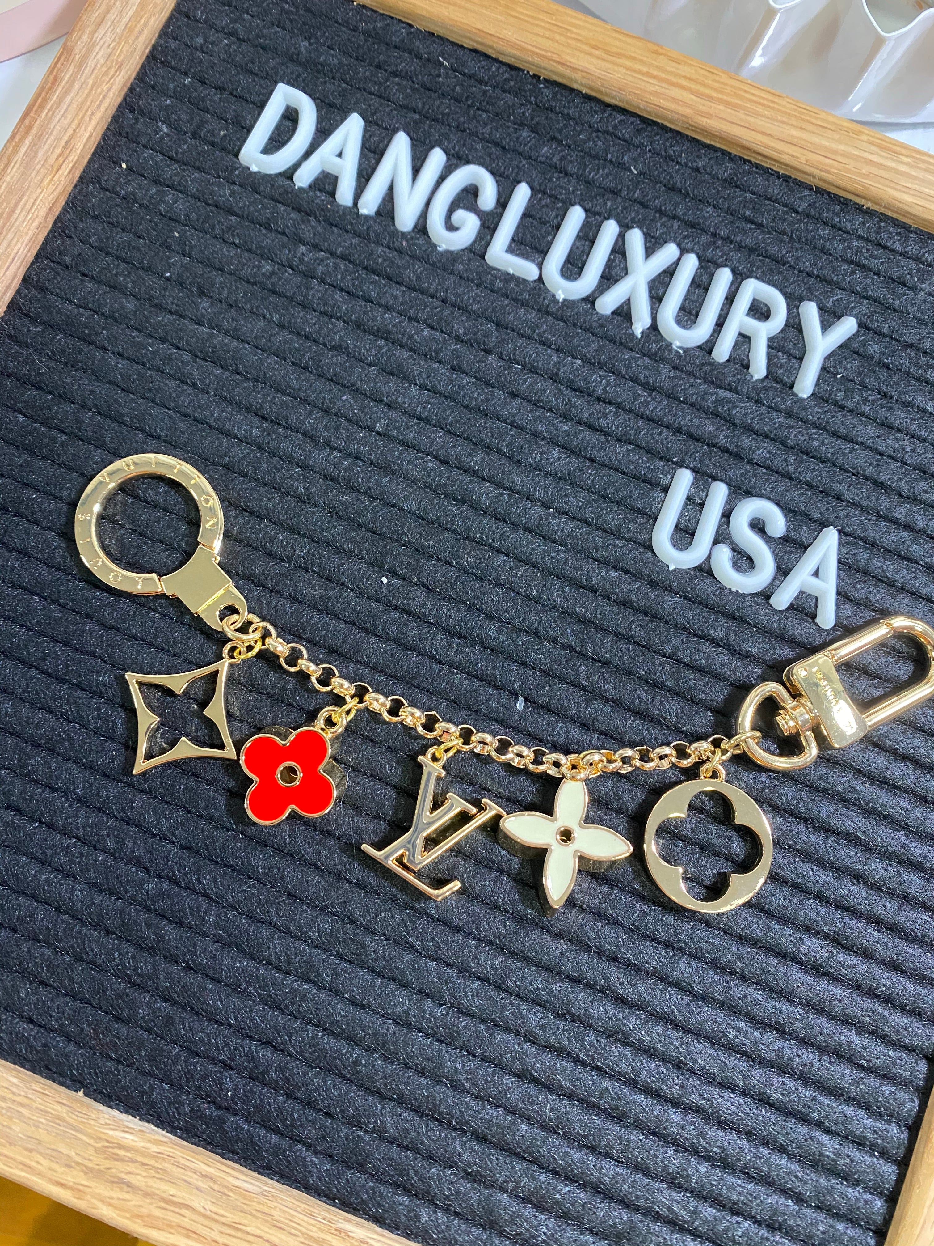 TOP Louis Vuitton LV LV Bag Charm Fleur De Monogram - RED