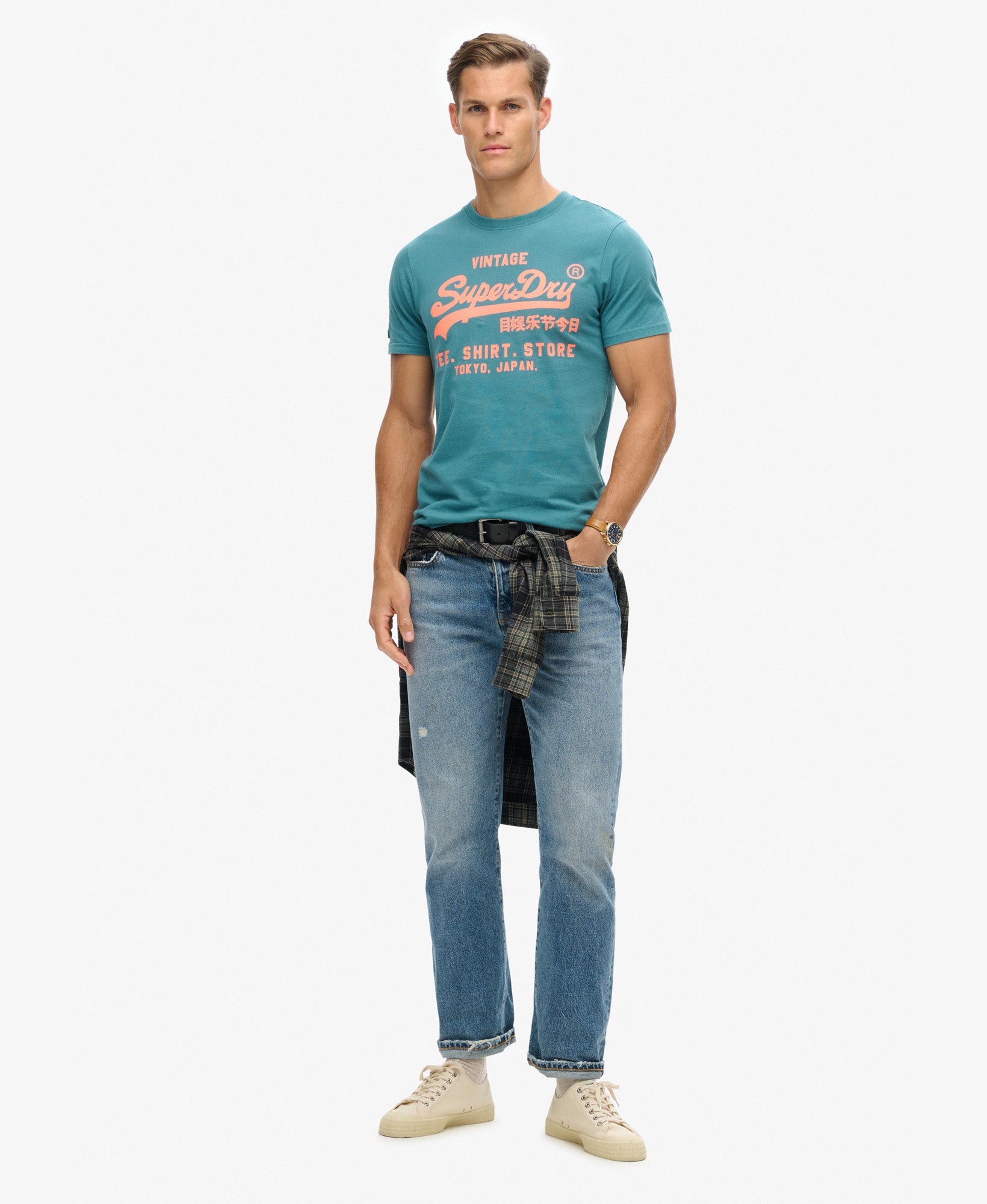 Neon Vintage Logo Graphic Tee | Hydro Dark Turquoise