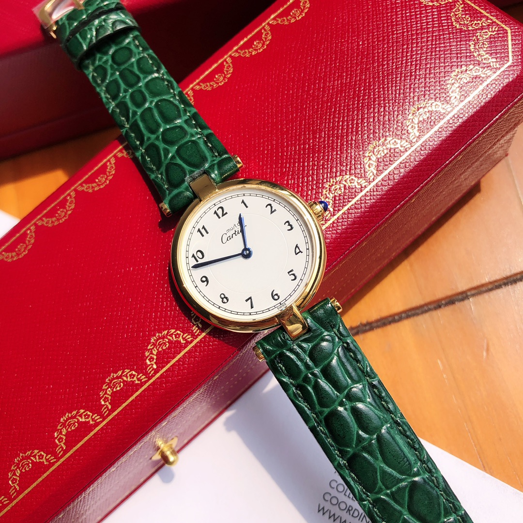 TOP Cartier 30mm Must De 21 Watch - Green