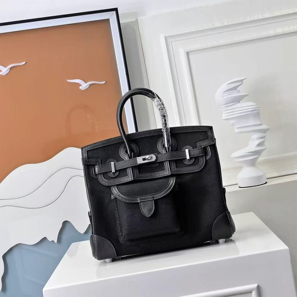 Hermès Birkin Cargo 25 Canvas Swift Bag Palladium Hardware(Replica)