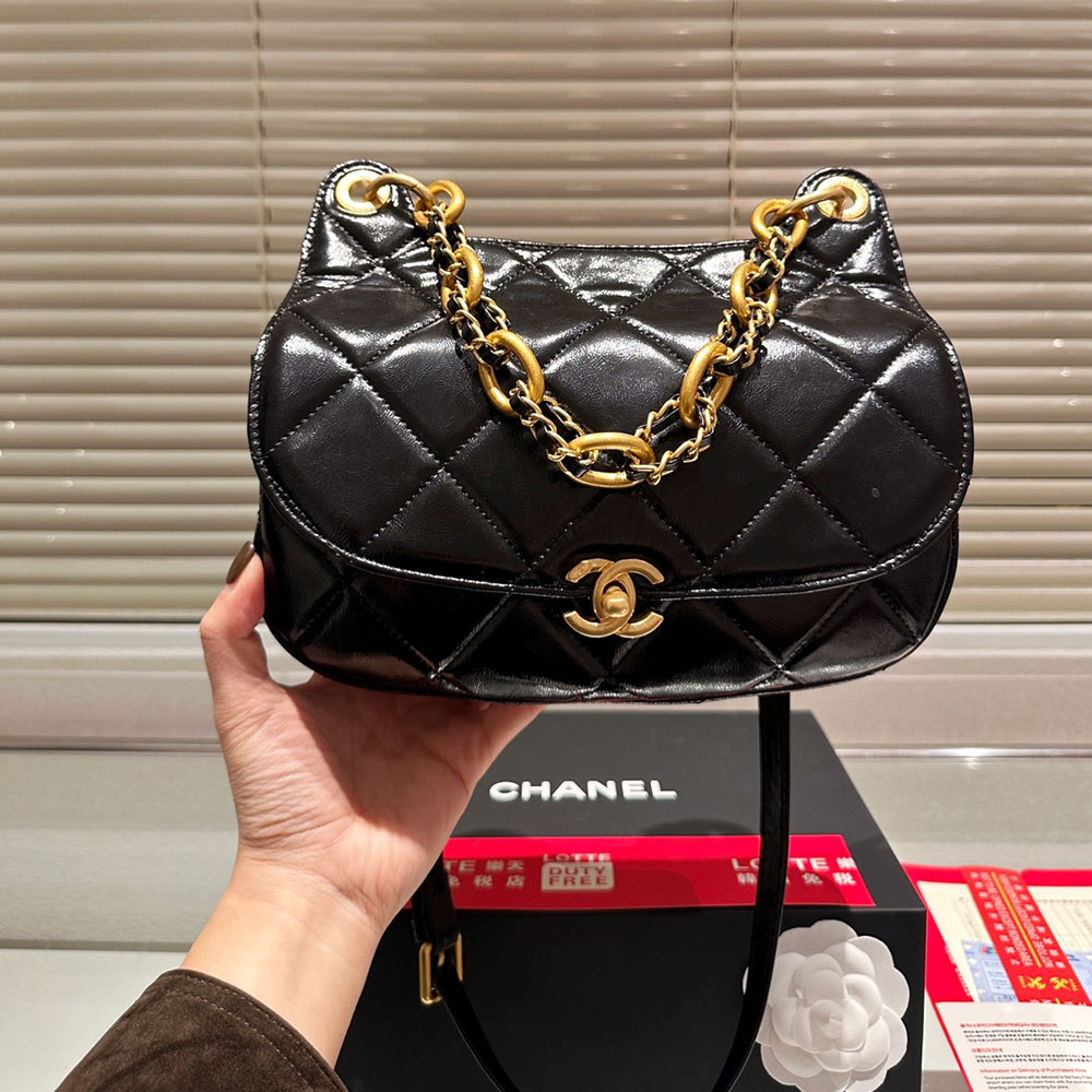 Chanel Small CC Crumpled Calfskin Wavy Hobo crossbody bag  (Perfect Replica）