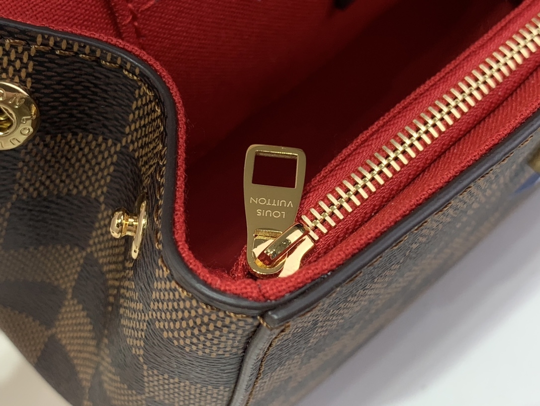 TOP Louis Vuitton LV Cluny Mini Handbag Damier 20x16x7.5cm - Brown/Black