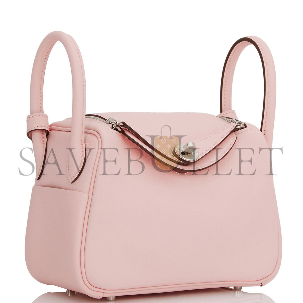 HERMES MASTER LINDY MINI 19 BAG SWIFT PALLADIUM HARDWARE (19*12*9.5cm)