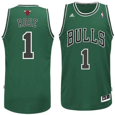 Derrick Rose Chicago Bulls Throwback Jersey St. Patrick's Day