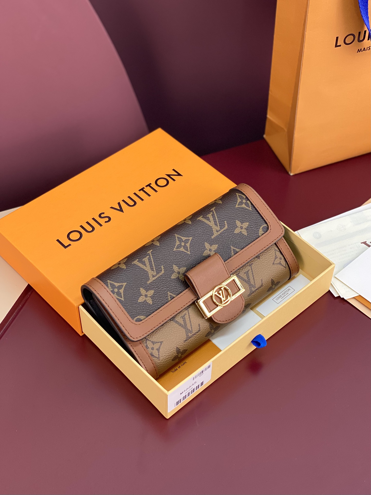 TOP Louis Vuitton LV LV Zippy Dauphine Monogram Canvas 10x2x19cm-Brown