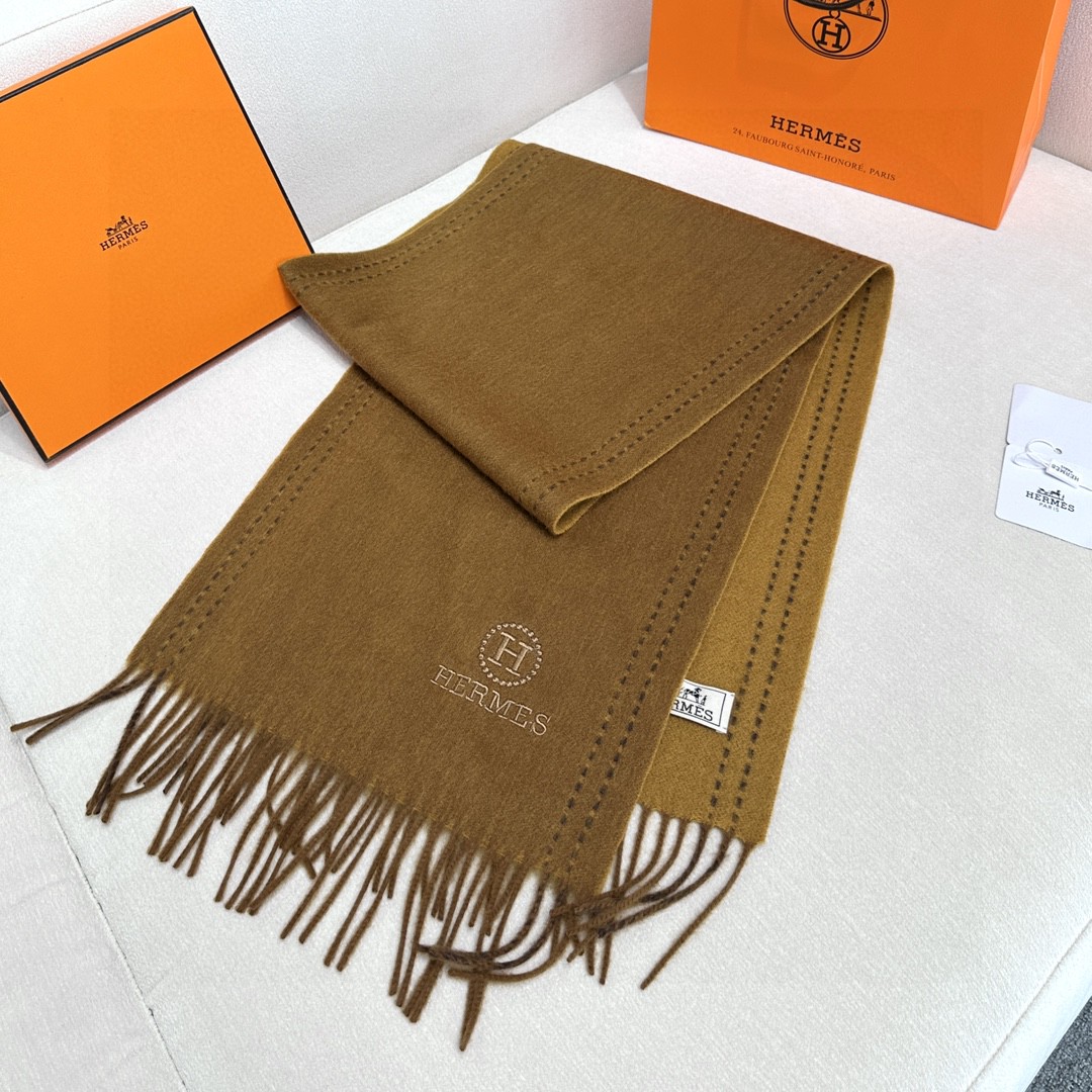 TOP HERMES Cashmere Scarf 200x32 cm - 5 Colors