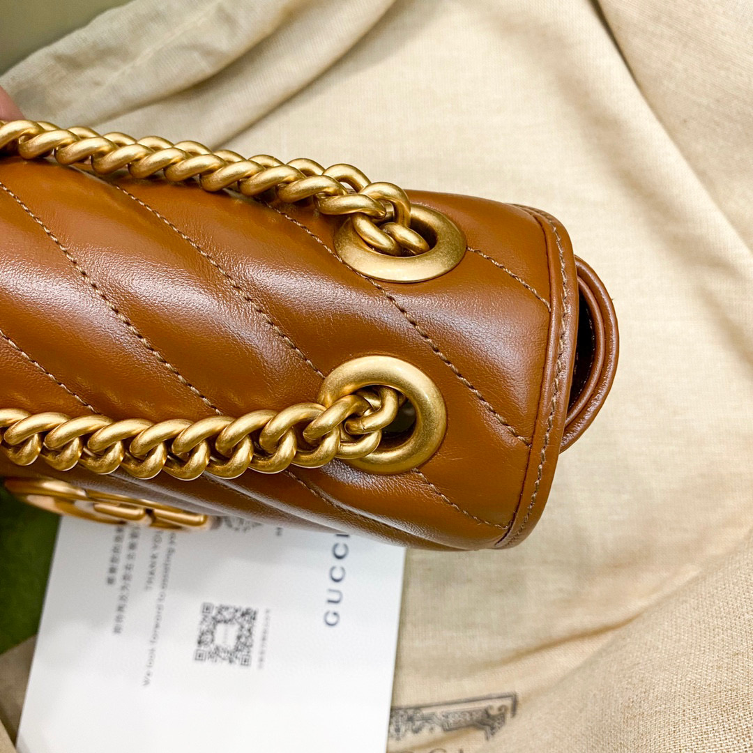 TOP GUCCI Marmont Bag Mini 22cm - Brown