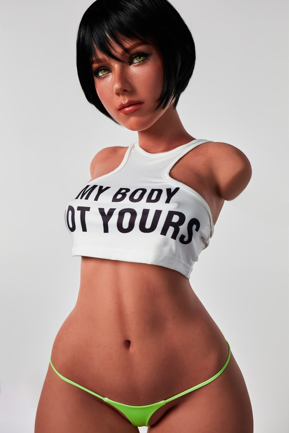 ☁️ CLM ULW ☁️ 100cm/ ft E-Cup Silicone Torso Sex Doll - #882 Livia Black