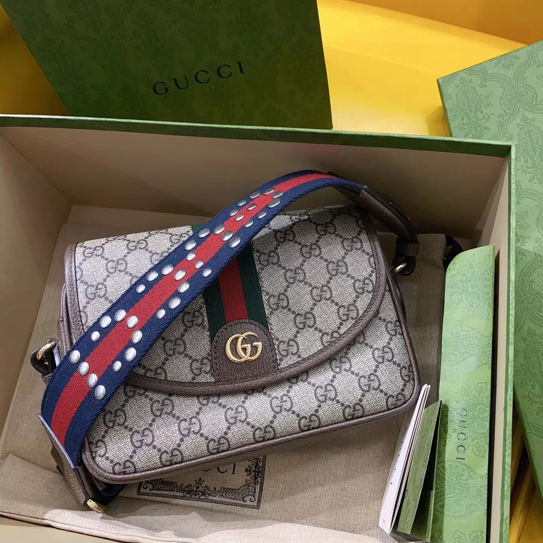 TOP GUCCI Ophidia Series GG Small Bag 23x17x7cm - Brown
