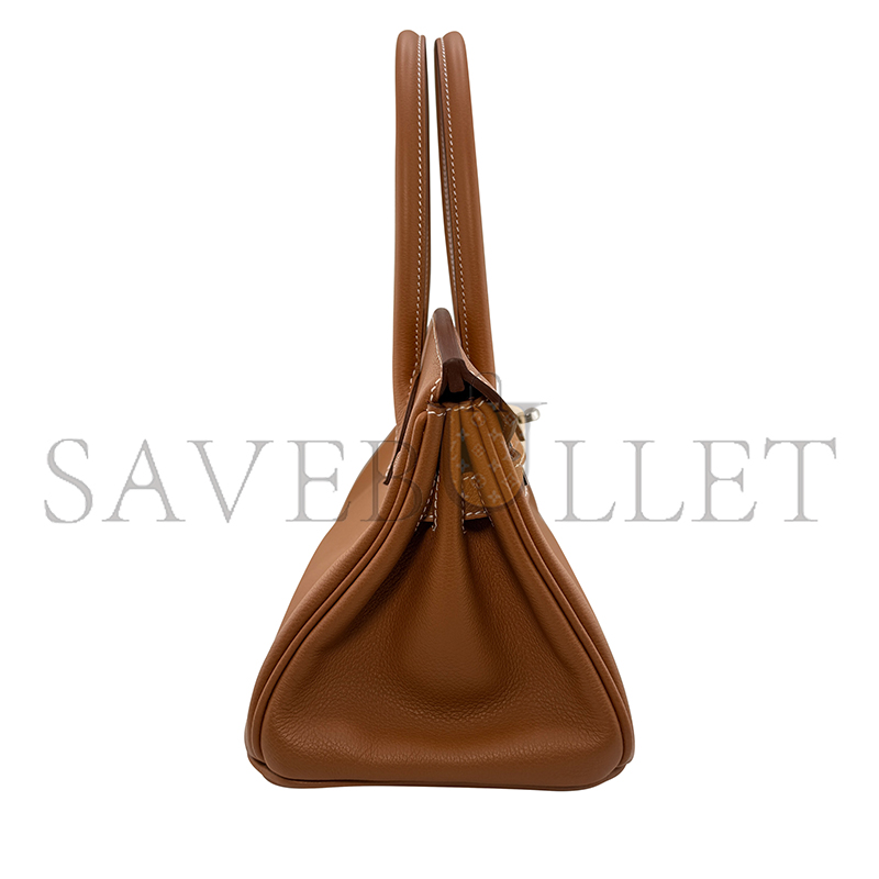 HERMES GOLD EVERCOLOR SHOULDER BIRKIN 29 PALLADIUM HARDWARE 382465 (29*19*16cm)