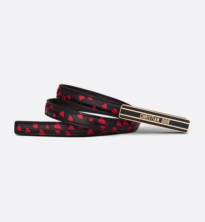 TOP Christian Dior Cow Leather Paired With Enamel Waistband Buckle - White