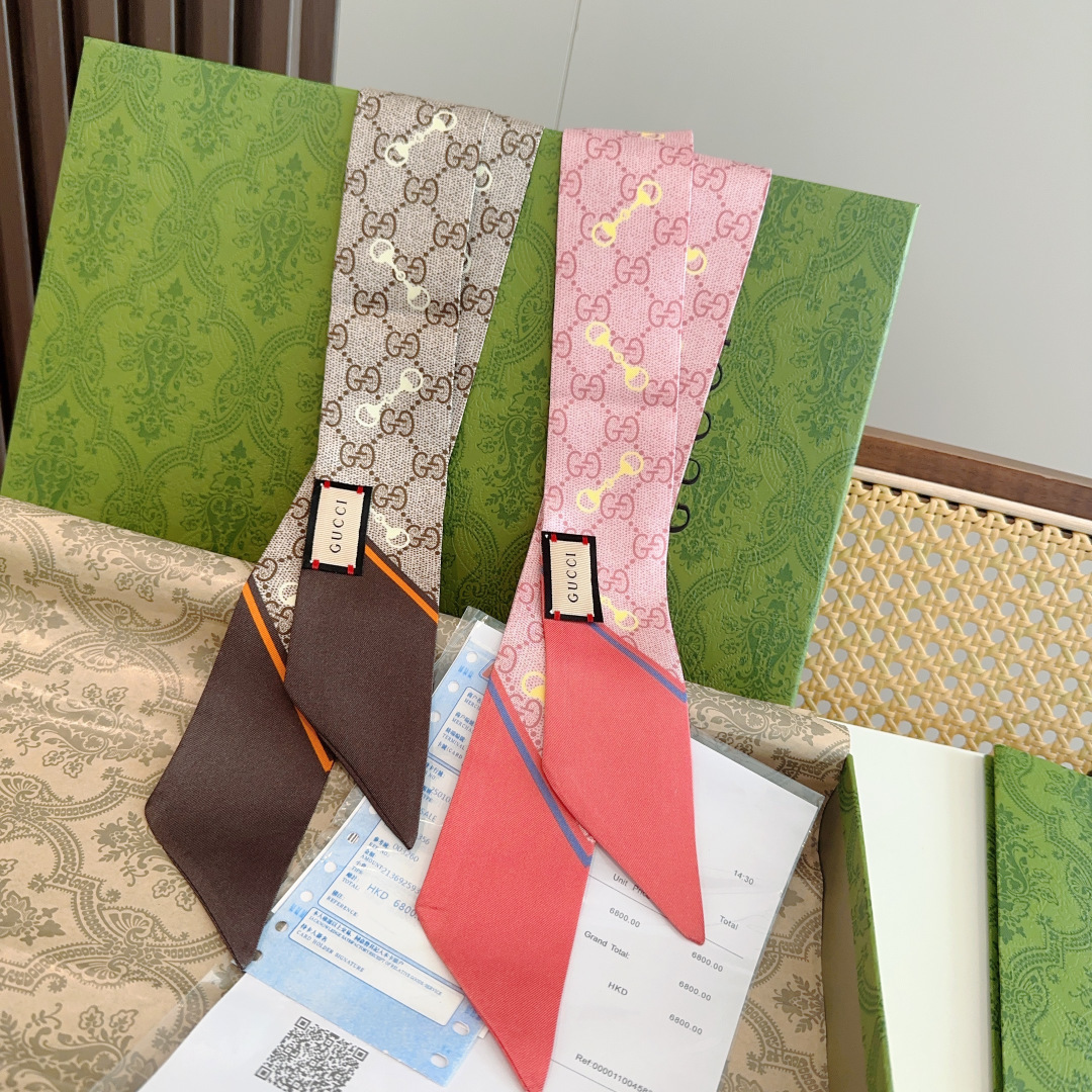 TOP GUCCI Ribbon Scarf 5✖️90cm - 2 Colors