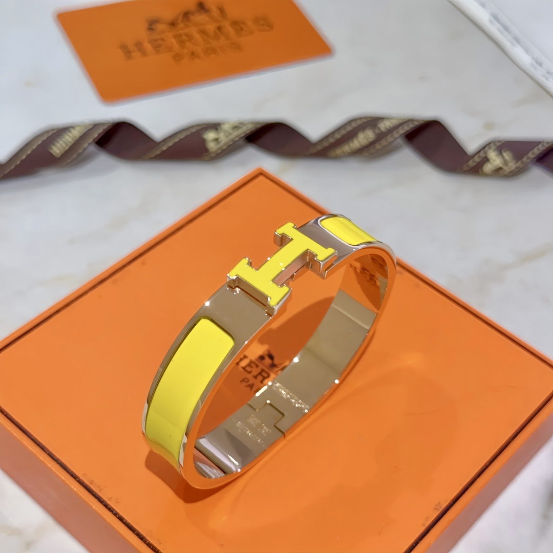 TOP HERMES  Enamel Bracelet -Yellow
