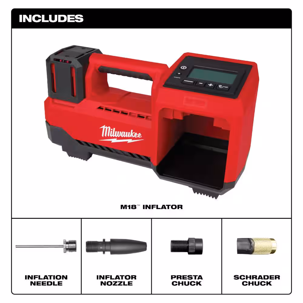 M18 18-Volt Lithium-Ion Cordless Electric Portable Inflator (Tool-Only)