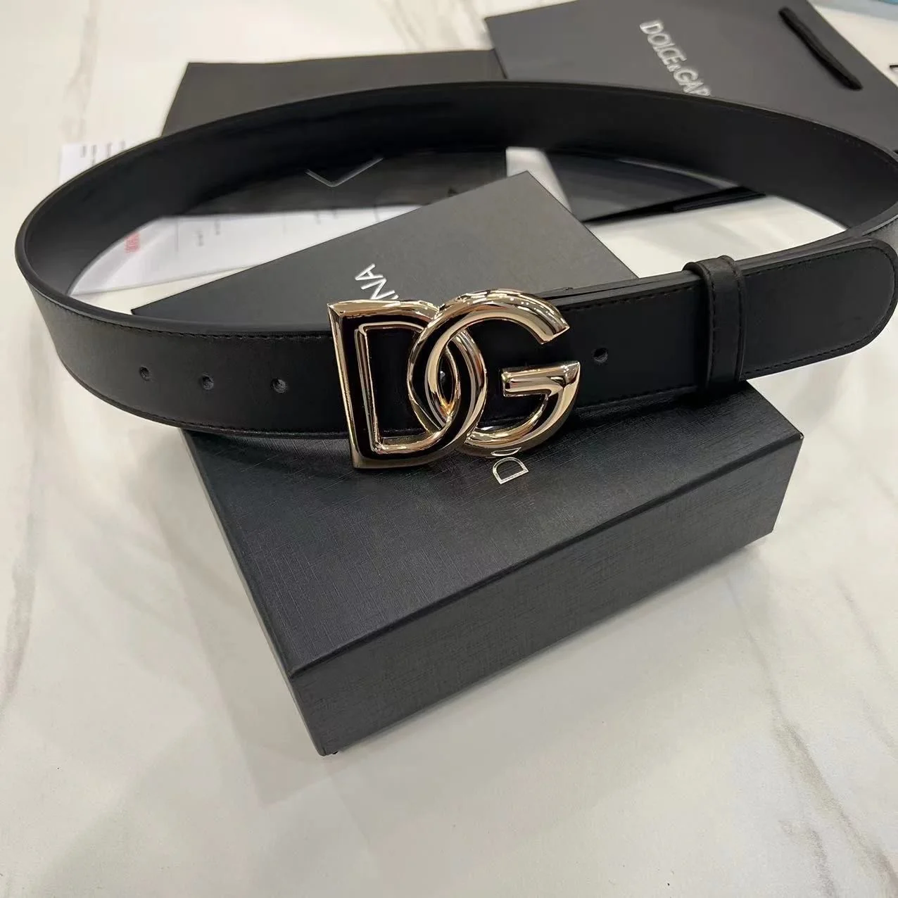 AAABELT Men Women Leather Belt, Interlocking Letter Metal Pin Buckle Belt, Casual Business Waist Belt