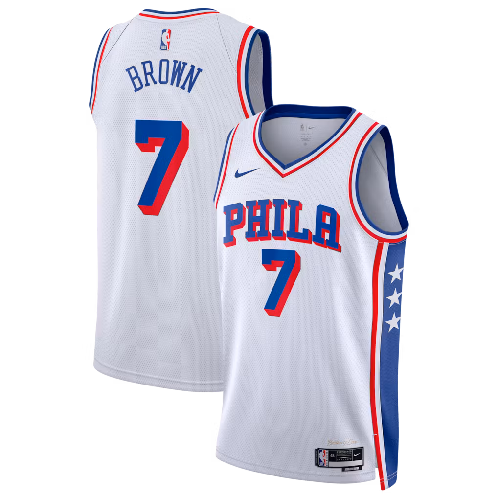 Philadelphia 76ers Jaylen Brown White Jersey - Association Edition