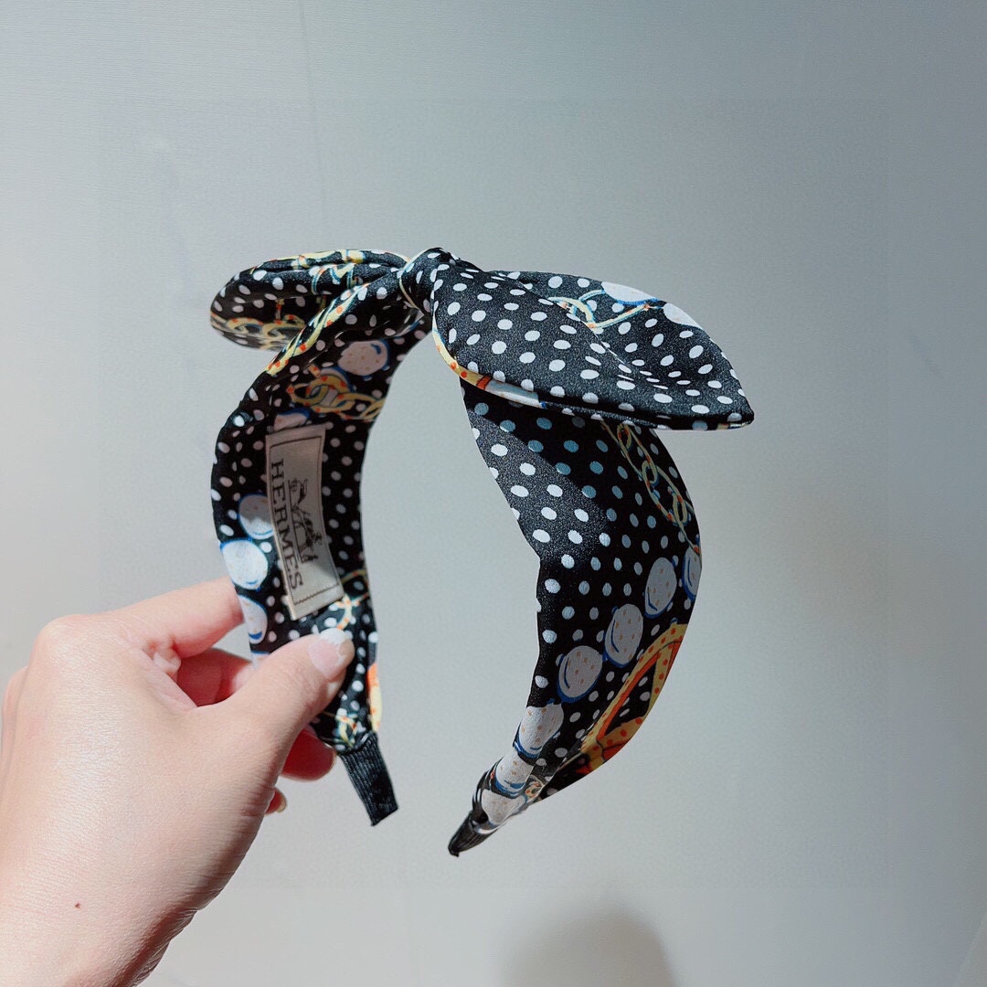 TOP HERMES Silk Fabric Headband - 2 Colors