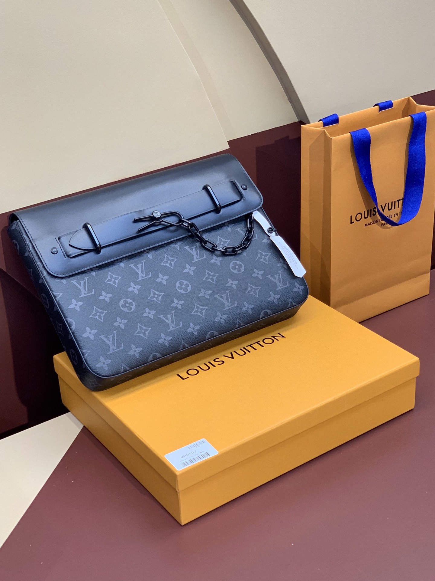 TOP Louis Vuitton LV Pochette Steamer Handbag 32x22x4cm - Black