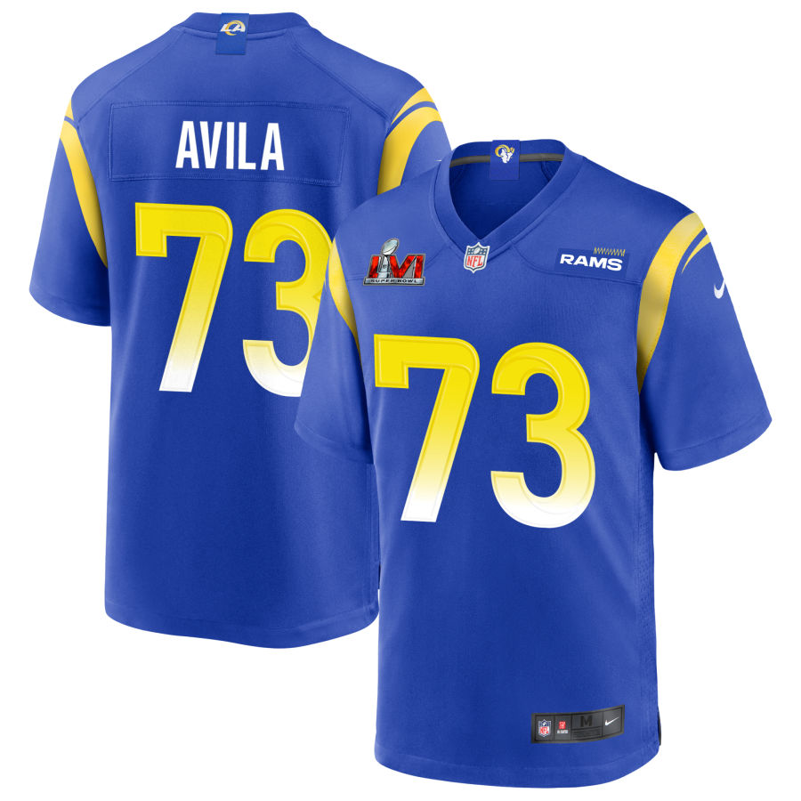 Steve Avila Los Angeles Rams  Super Bowl LVI Game Jersey - Royal