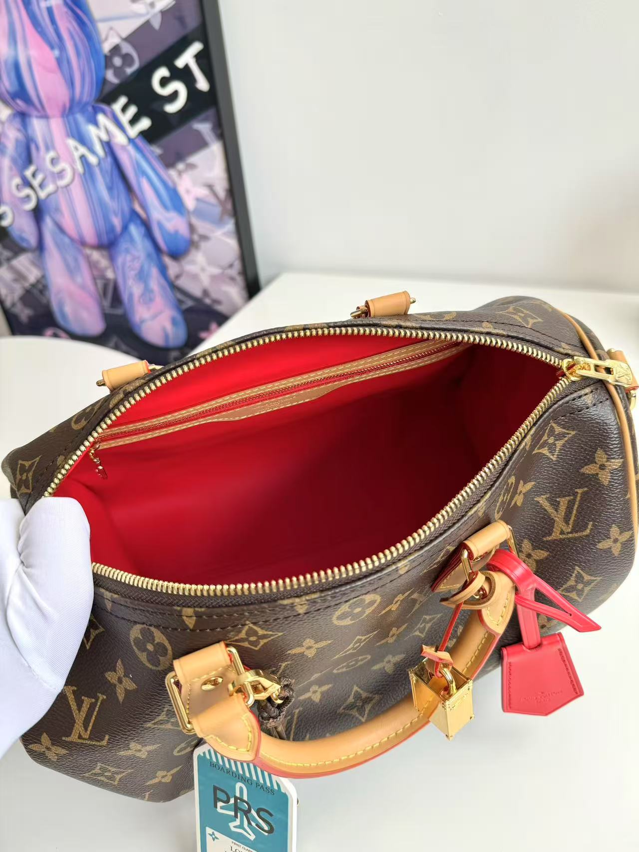 Louis Vuitton Speedy Soft 30 Crafty in Canvas with Gold-tone(Replica)