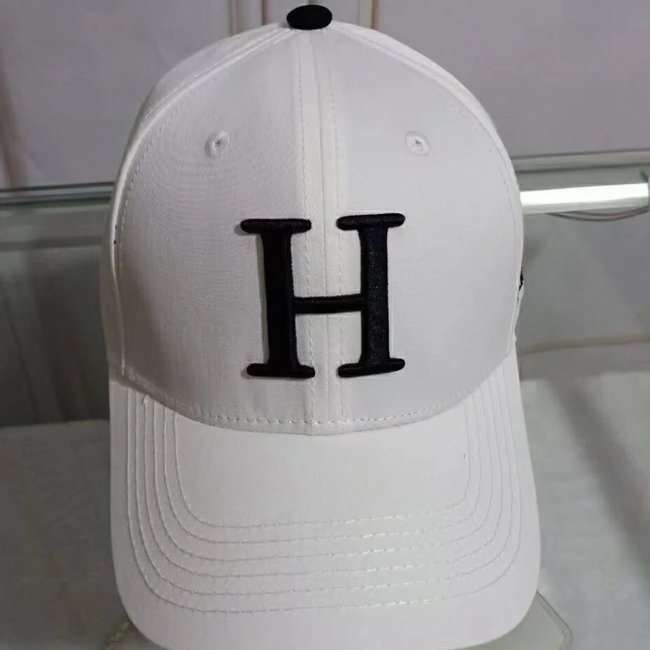 AAACAT 3D Letter H Embroidery Baseball Cap Side Graphic Embroidery Curved Brim Adjustable Casual Sun Hat Unisex