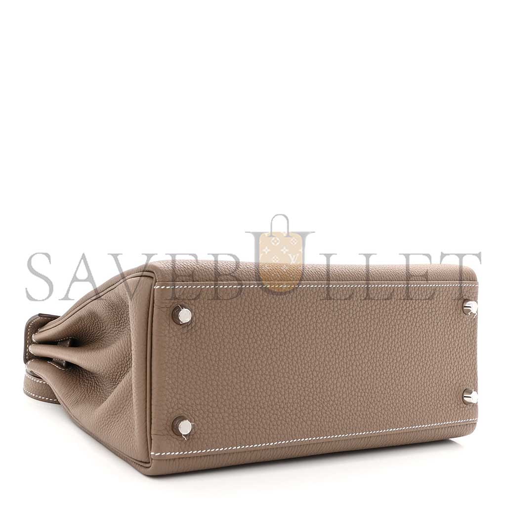 HERMÈS TOGO KELLY RETOURNE 28 ETOUPE (25*17*7cm)