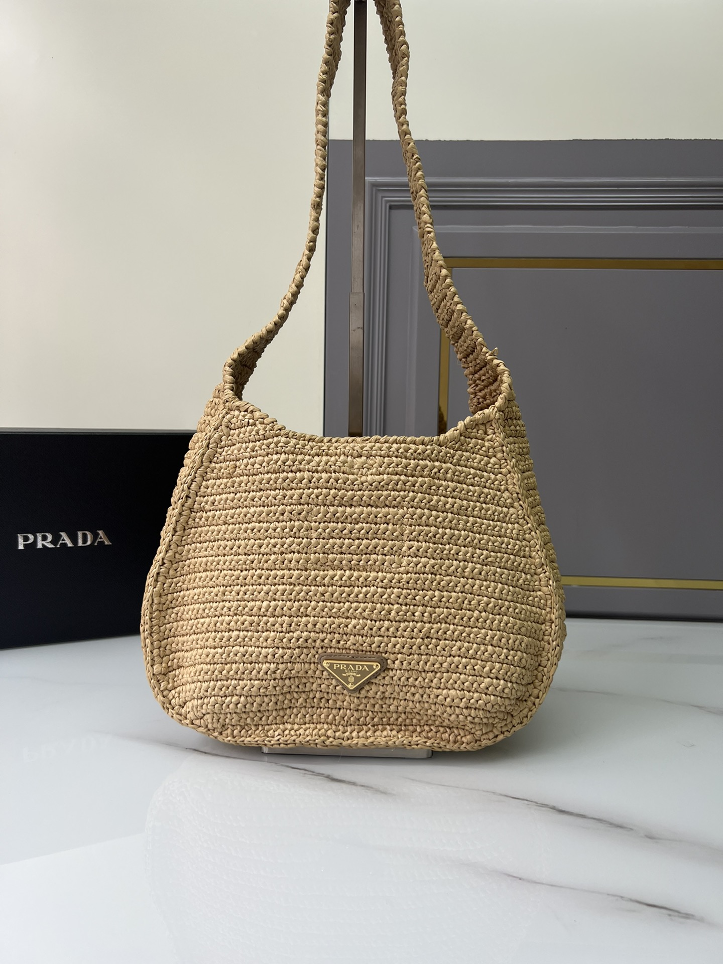 Top PRADA Straw Shoulder Bags 30x24x4.5cm
