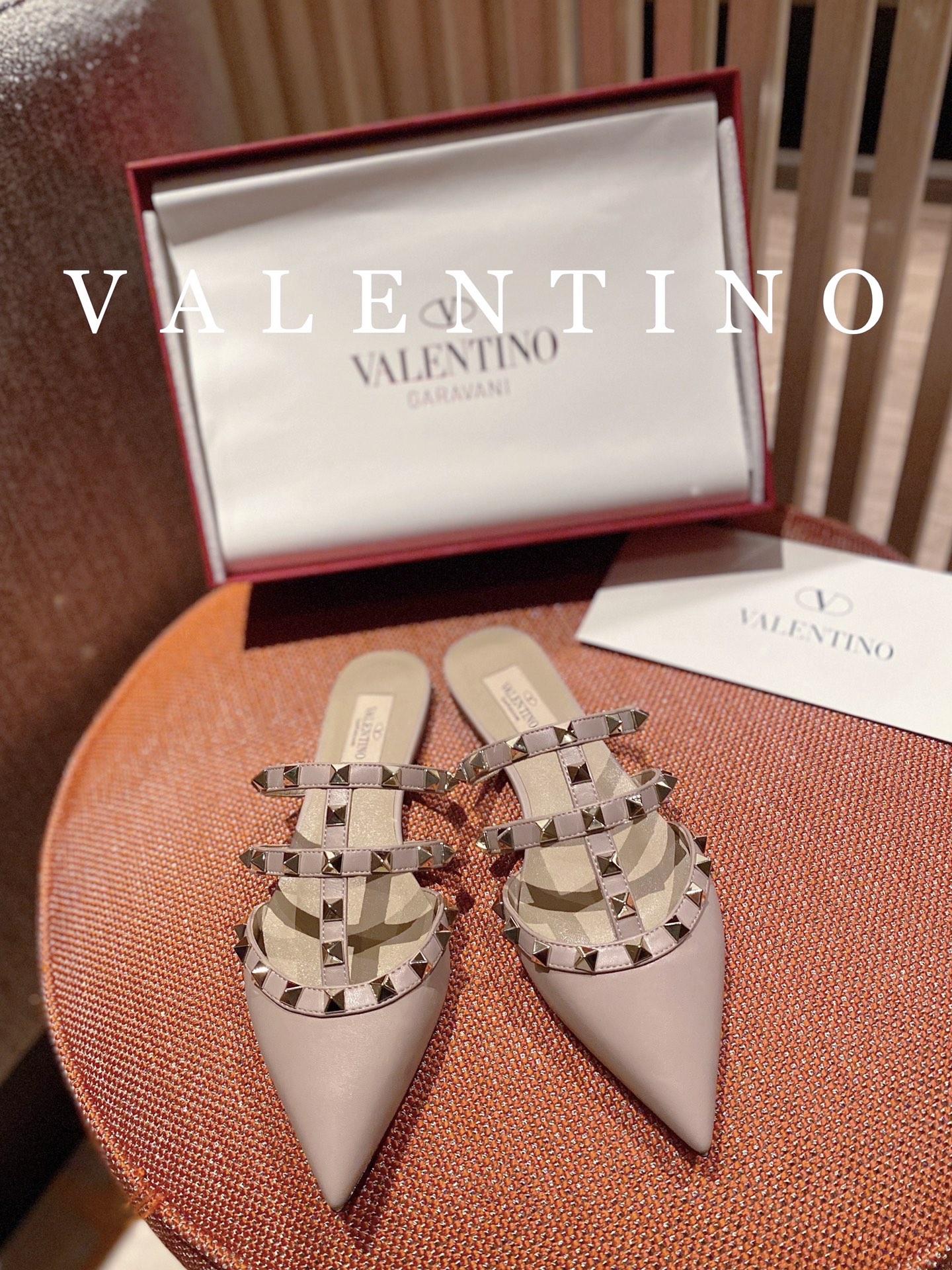 TOP VALENTINO Calfskin Fishbone Slippers - 7 Colors