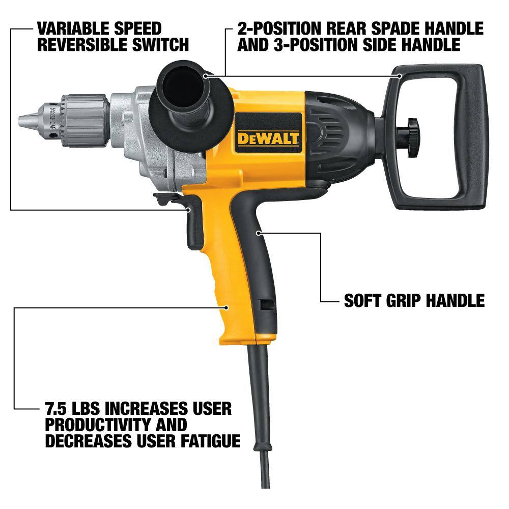 9 Amp 1/2 in. Spade Handle Drill Concrete Mud Mixer