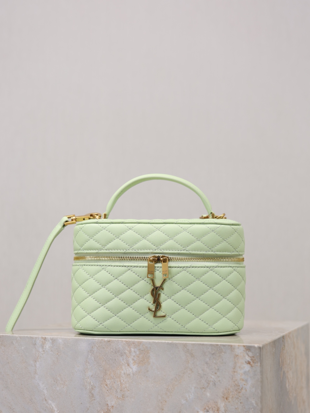 TOP Yves Saint Laurent YSL Gaby Mini Makeup Bag 18x11x6.5cm - Mint Green&GWH