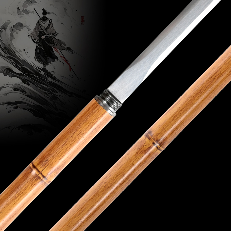 Bamboo Handle Cosplay Prop Sword | Decorative Anime Style Sword for Costume & Home Display
