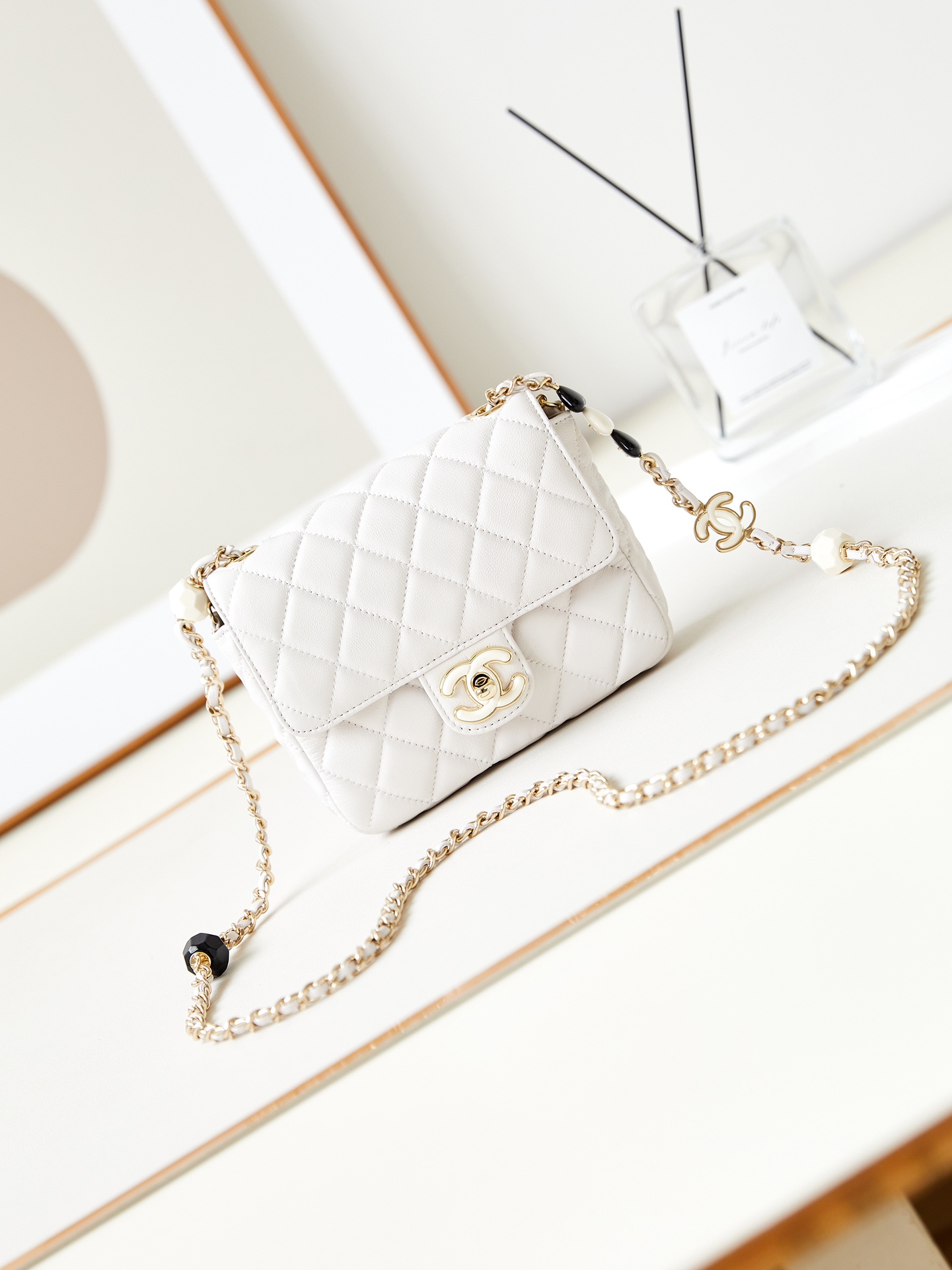 TOP CHANEL Flap Bag with Enamel Buckle Heart 12.5x16x4.5cm/14.5x18.5x6.5cm - 3 Color