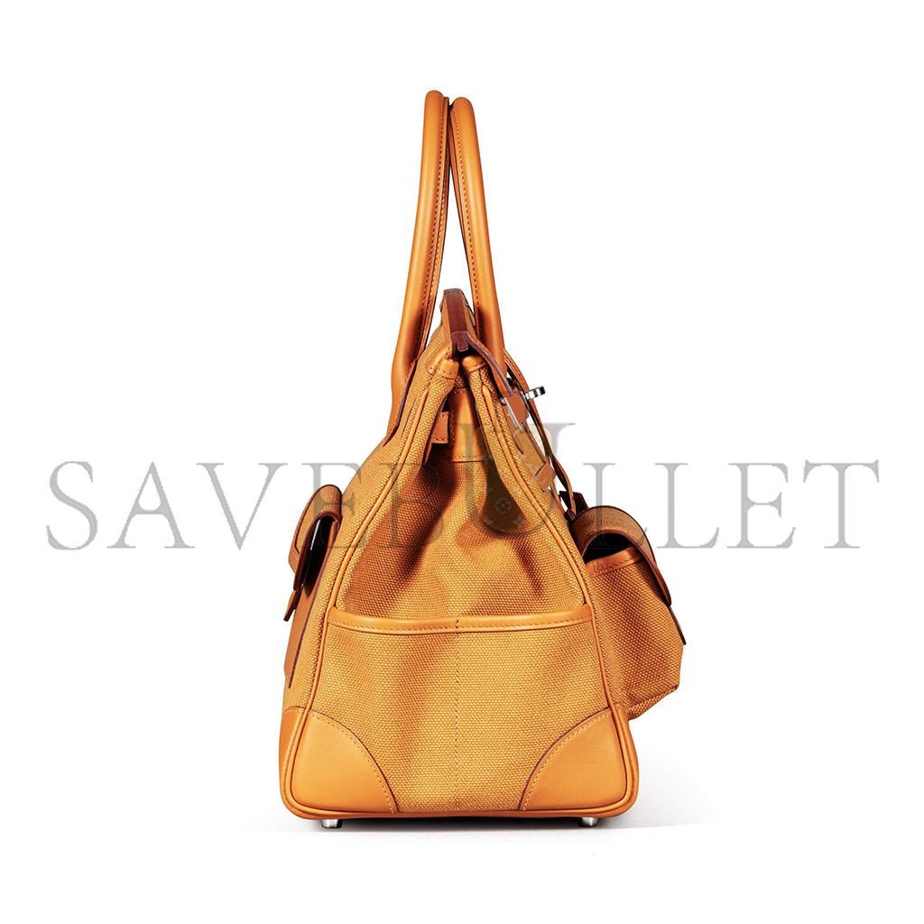 HERMES BIRKIN 35 CANVAS AND SWIFT LEATHER SESAME SILVER BUCKLE H079238CKVA (35*25*18cm)