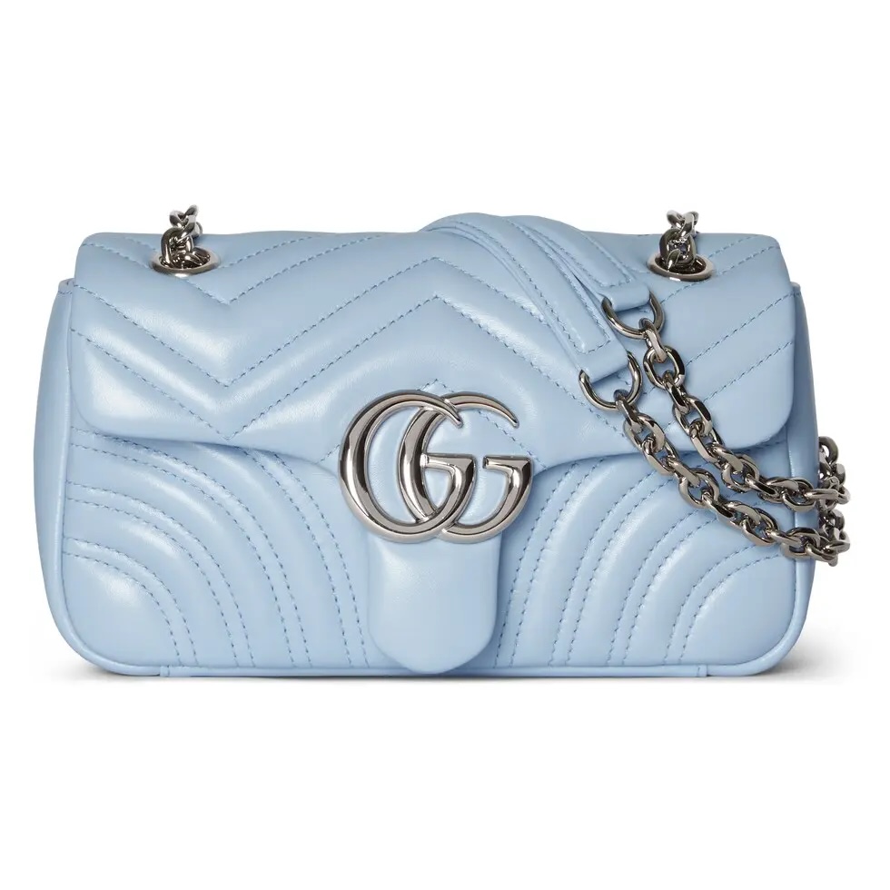 TOP GUCCI GG Marmont Bag 22x 12.5x 6 cm - Light Blue
