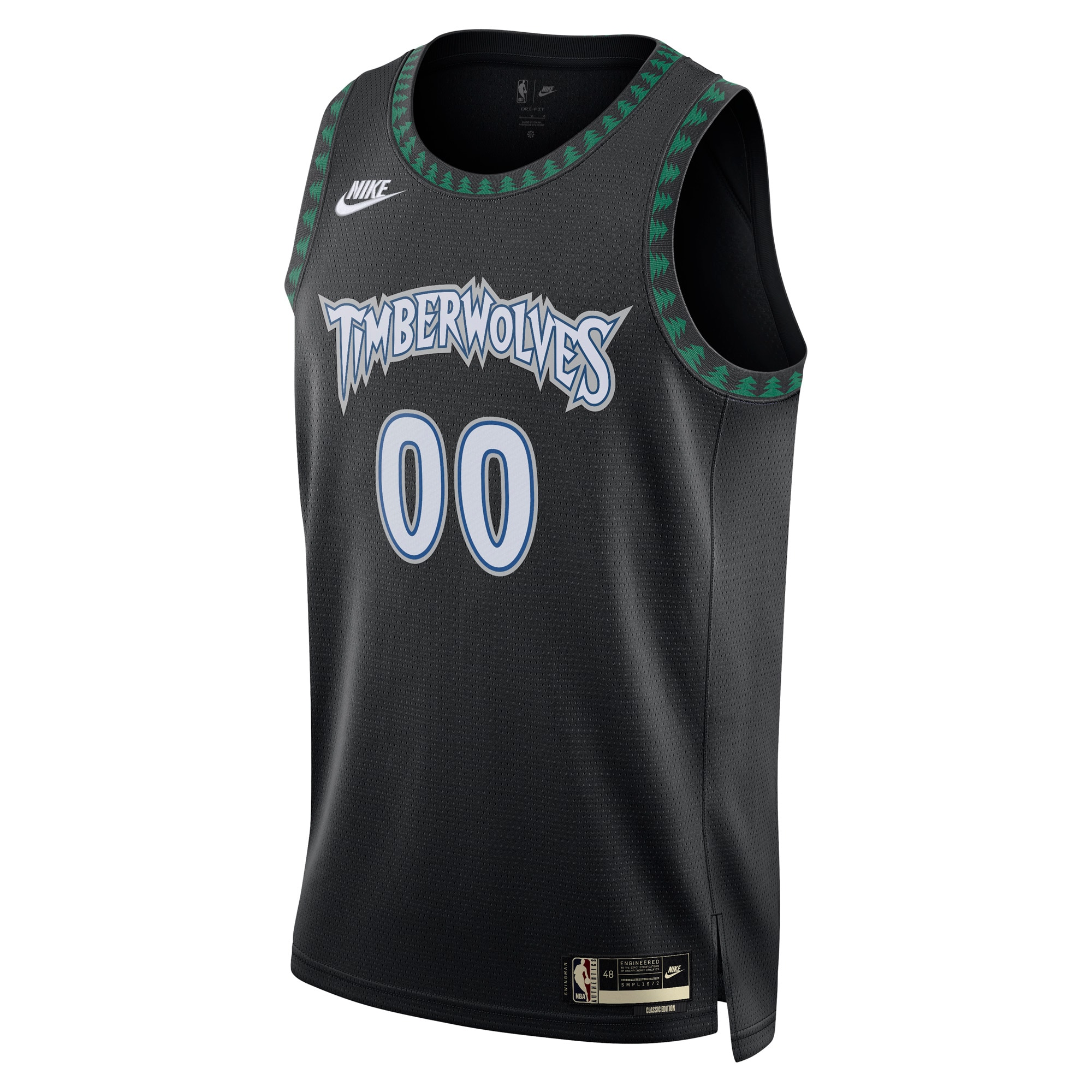 Custom Men's Minnesota Timberwolves Jersey - Black