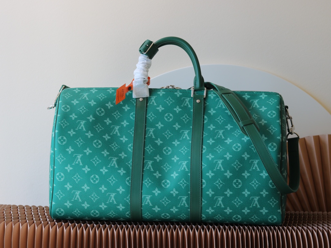 TOP Louis Vuitton LV 2025 Early Spring Keepall 50 Travel Bag 50 X 29 X 23 cm-Green