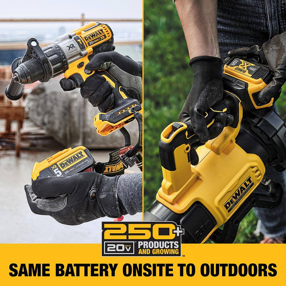 20V MAX 125 MPH 450 CFM Cordless Blower and a 22 in. Cordless Hedge Trimmer with (1) 5 Ah Battery and (1) Charger