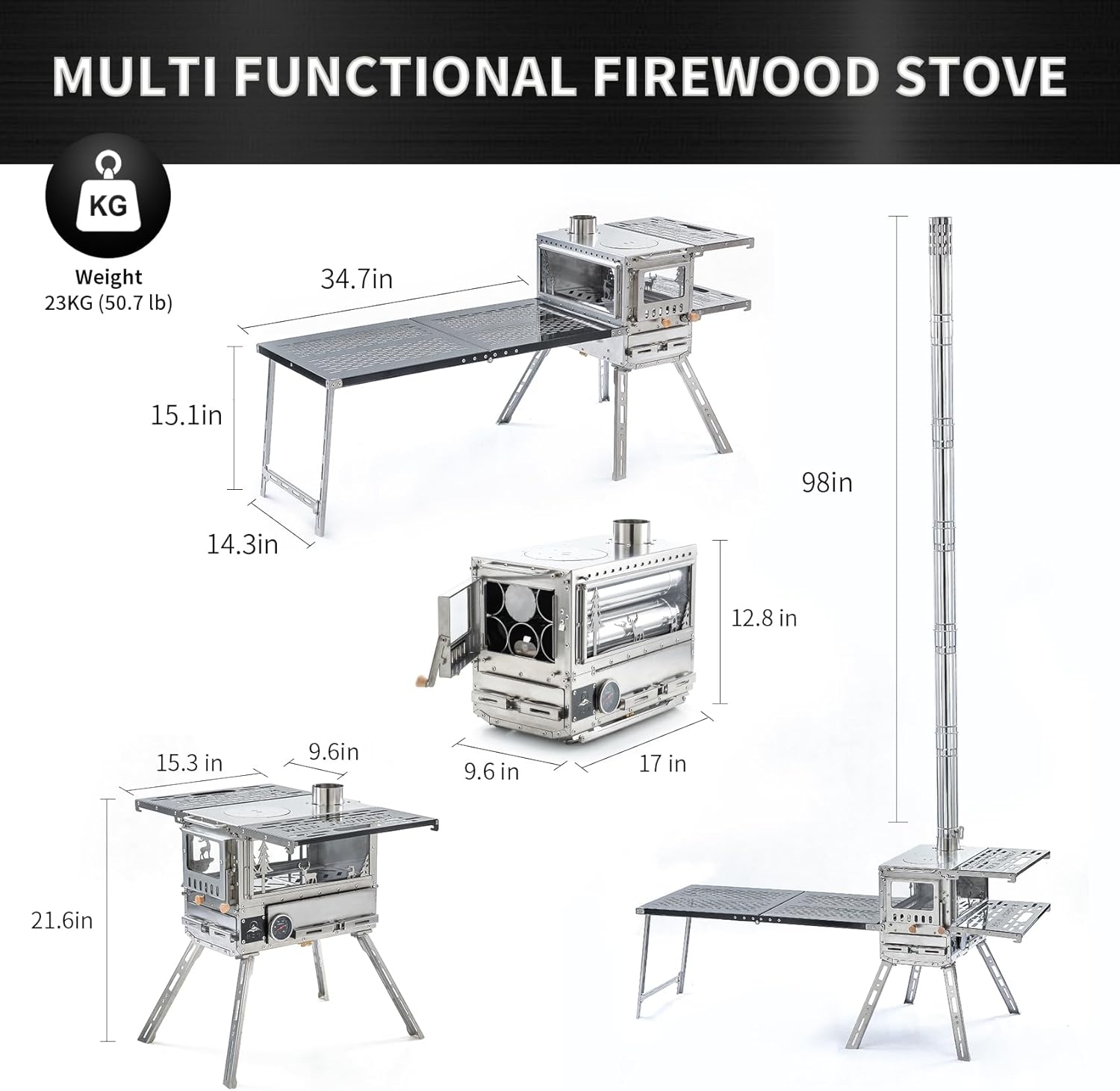 M8 Silver Tent Wood Stove
