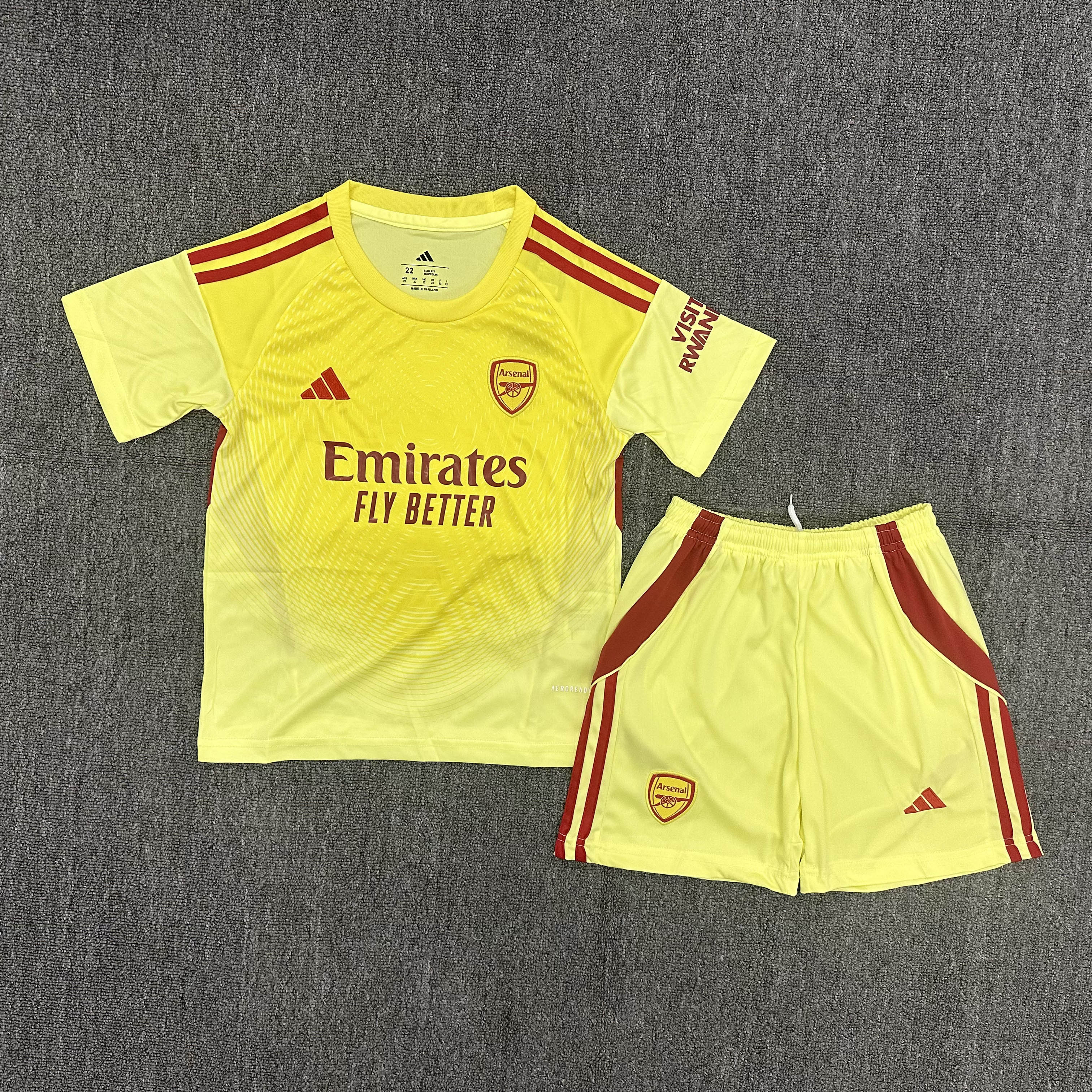 2025/2026 Arsenal Goalkeeper Yellow Football Shirt 1:1 Thai Quality Kids Size