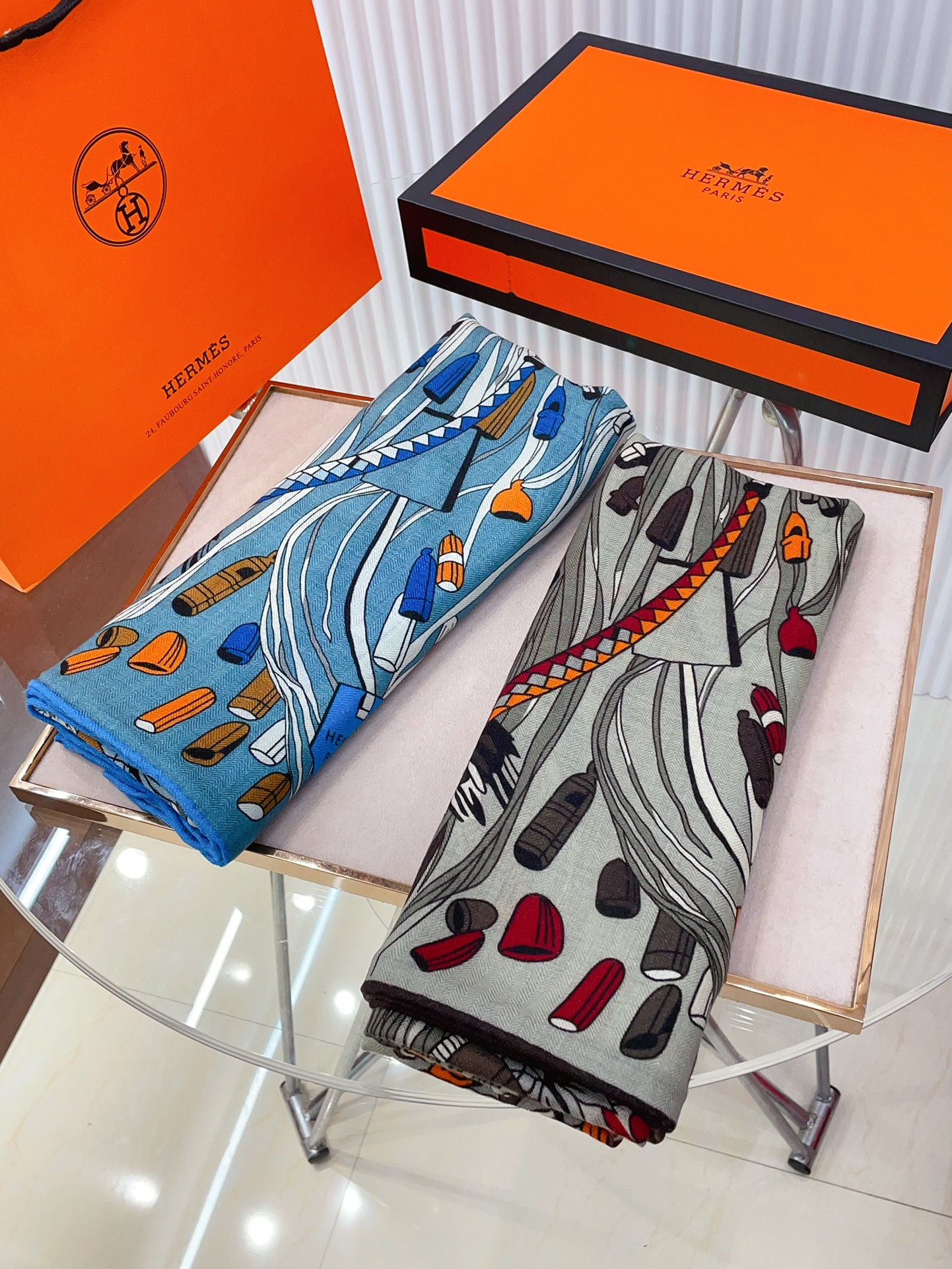 TOP HERMES Square Silk Scarf 140×140 cm-2 Colors