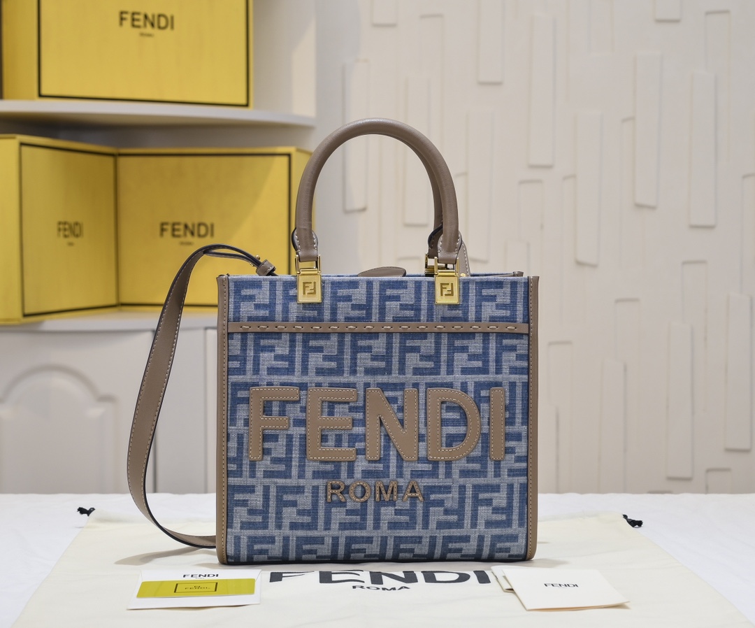 TOP FENDI Sunshine Tote Bag 3 size - Denim