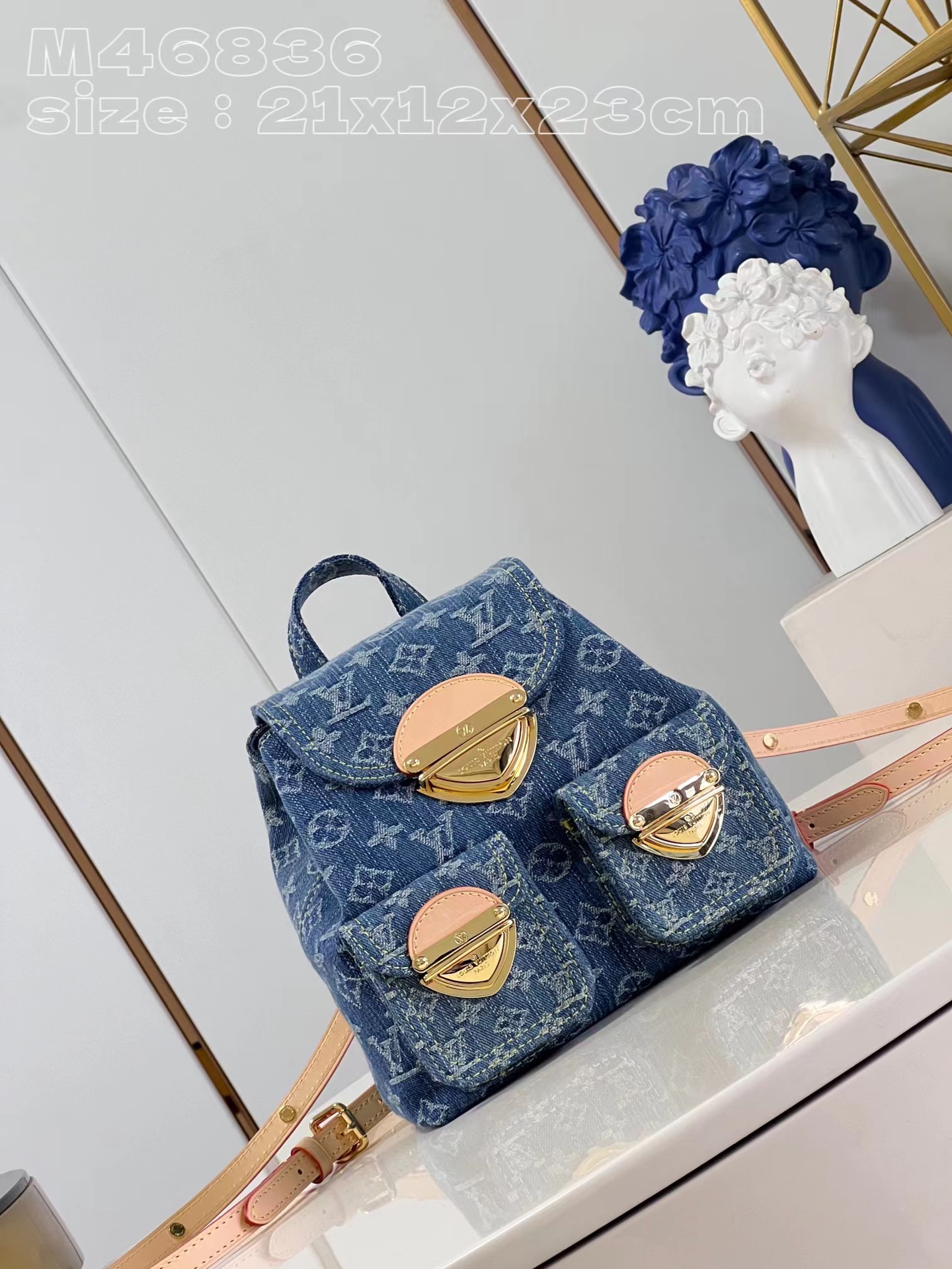 TOP Louis Vuitton LV Monogram Denim Canvas Venice Backpack - 21×12×23cm