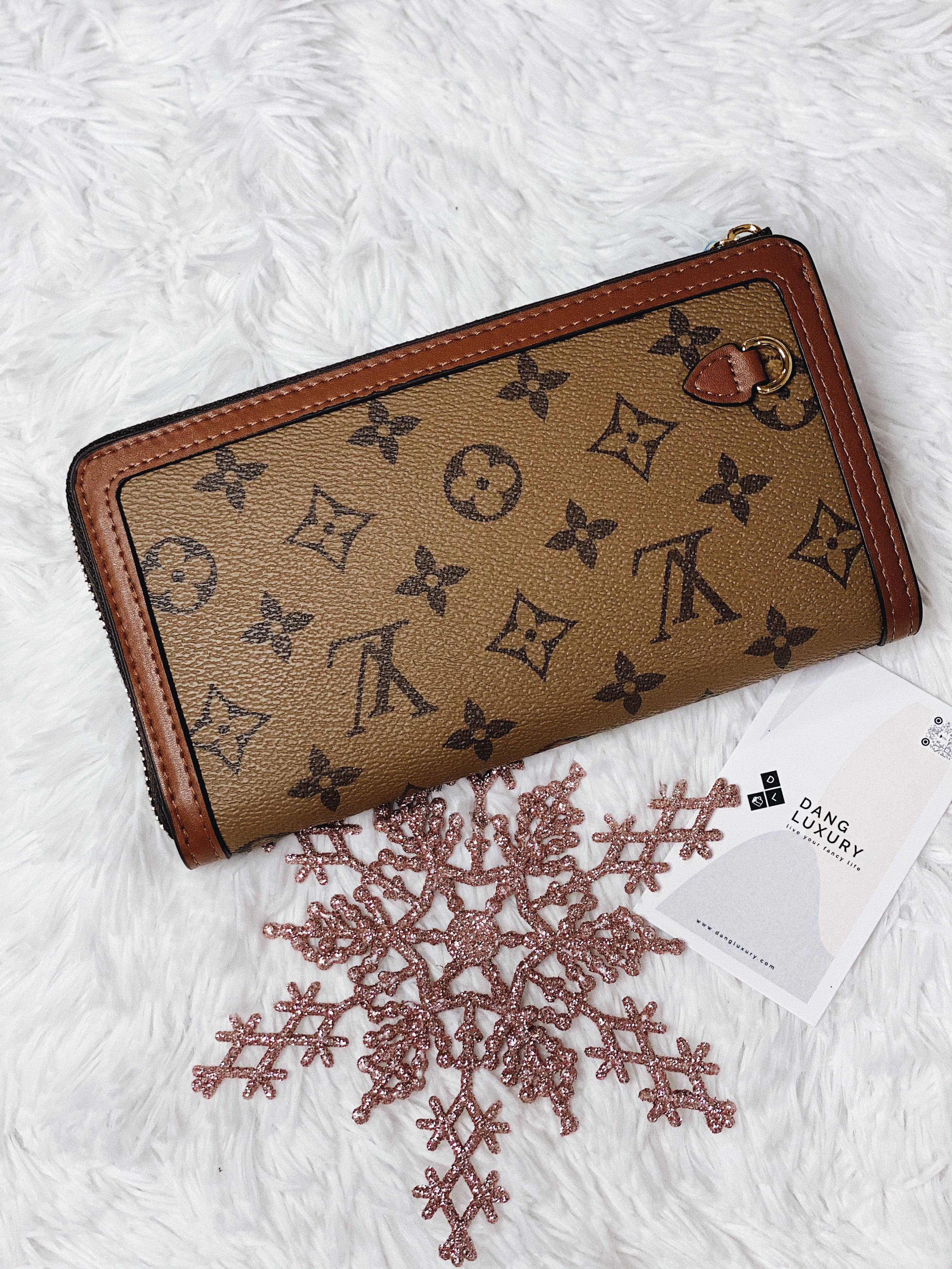 TOP Louis Vuitton LV LV Zippy Dauphine Monogram Canvas 19.5/11.5/2cm-Brown