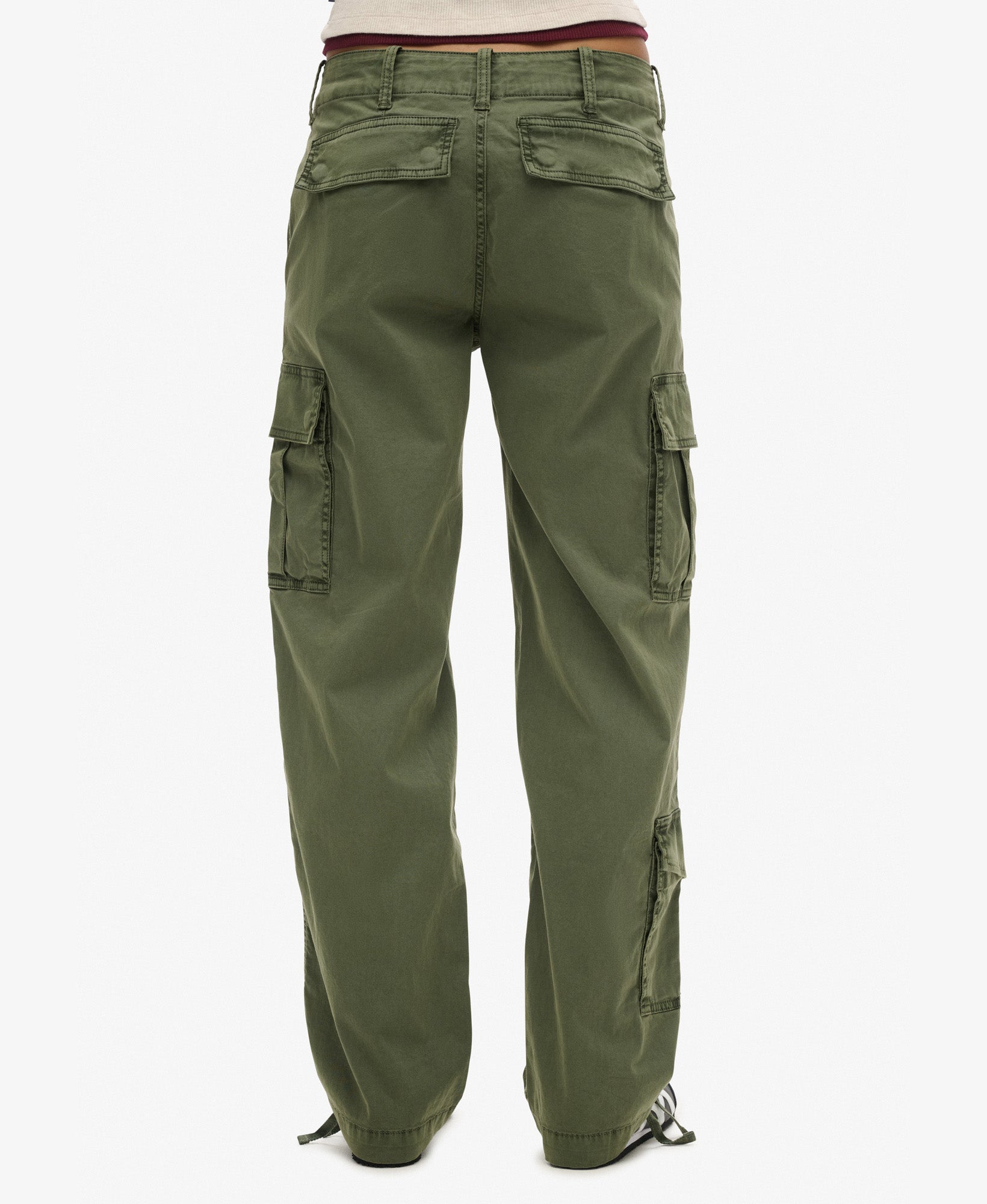 Low Rise Straight Cargo Pant | Thyme Green 32
