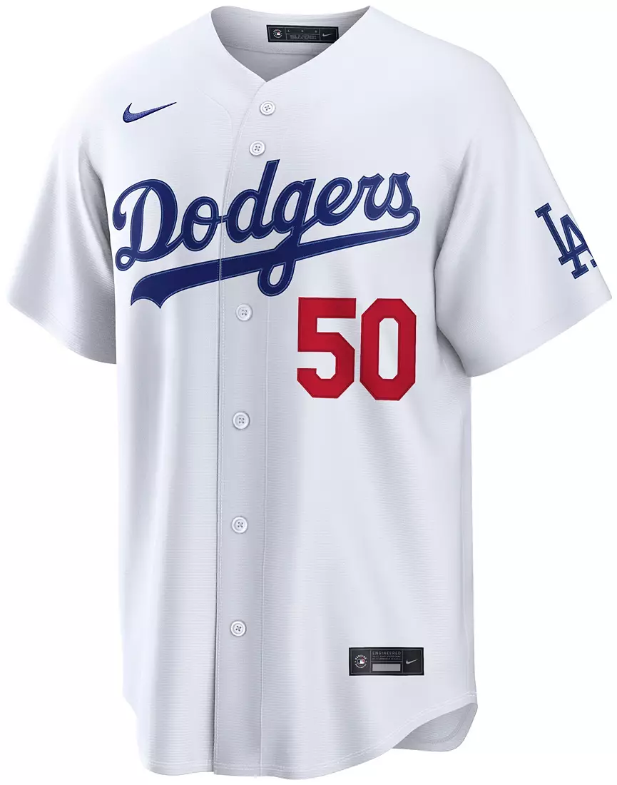 Men's Los Angeles Dodgers Mookie Betts #50 White Home Limited Player Jersey