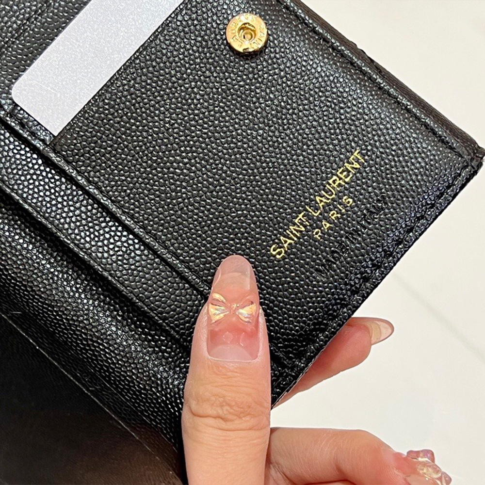 Saint Laurent YSL Classic Button Card Holder & Coin Wallet (Replica)