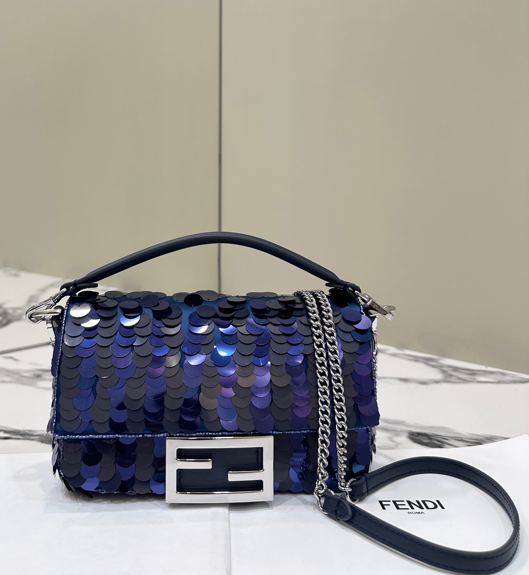 TOP FENDI Baguette Bag with Beads Mini 19x5x11cm - 5 Color